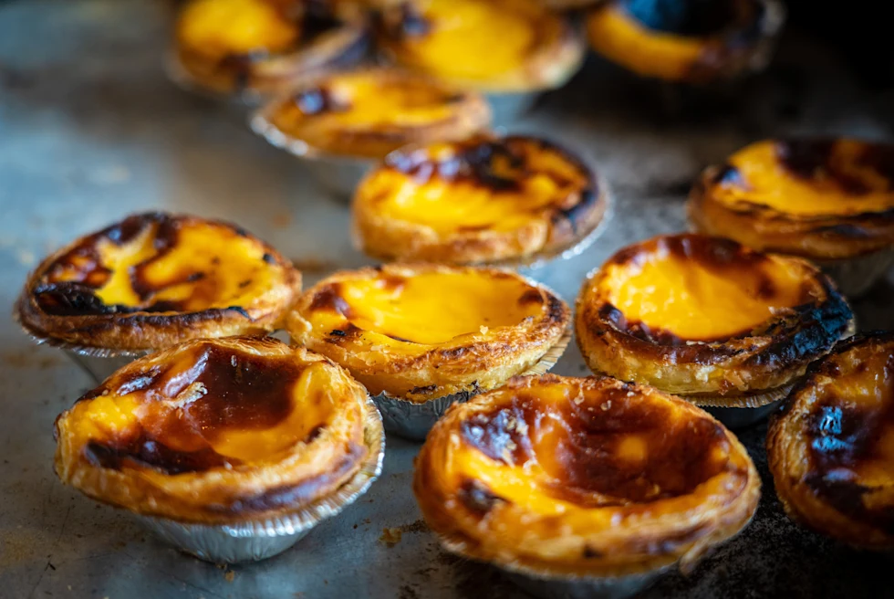 Freshly made Pastel de Nata in Portugal