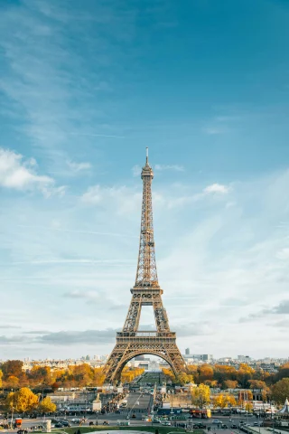 A picture of the iconic Eiffel Tower during the daytime