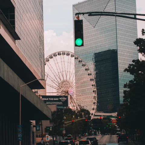 20-story Ferris wheel in Centennial Park.