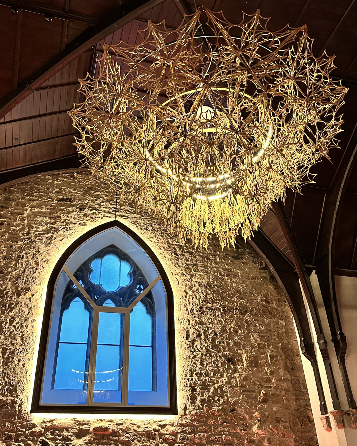 The venue, Chandelier, and a Stained glass window - Siane Chirpich