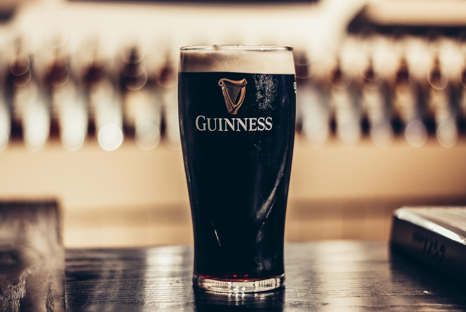 glass of beer on table