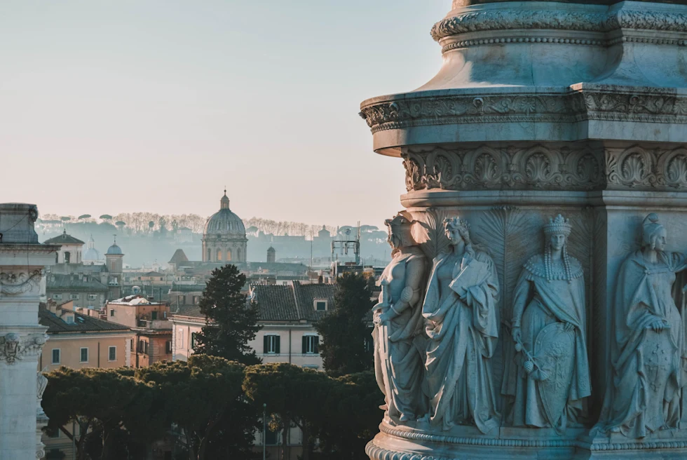 A picture of the roofs of Rome.