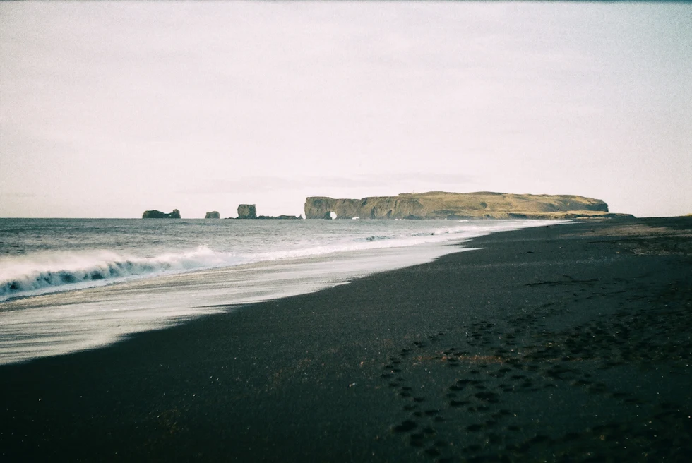 A black sand beach in Iceland.