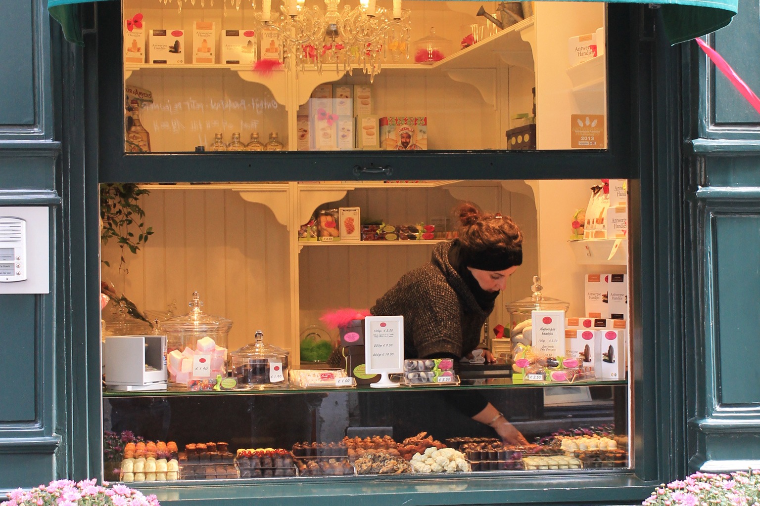 A girl working on a bakery.