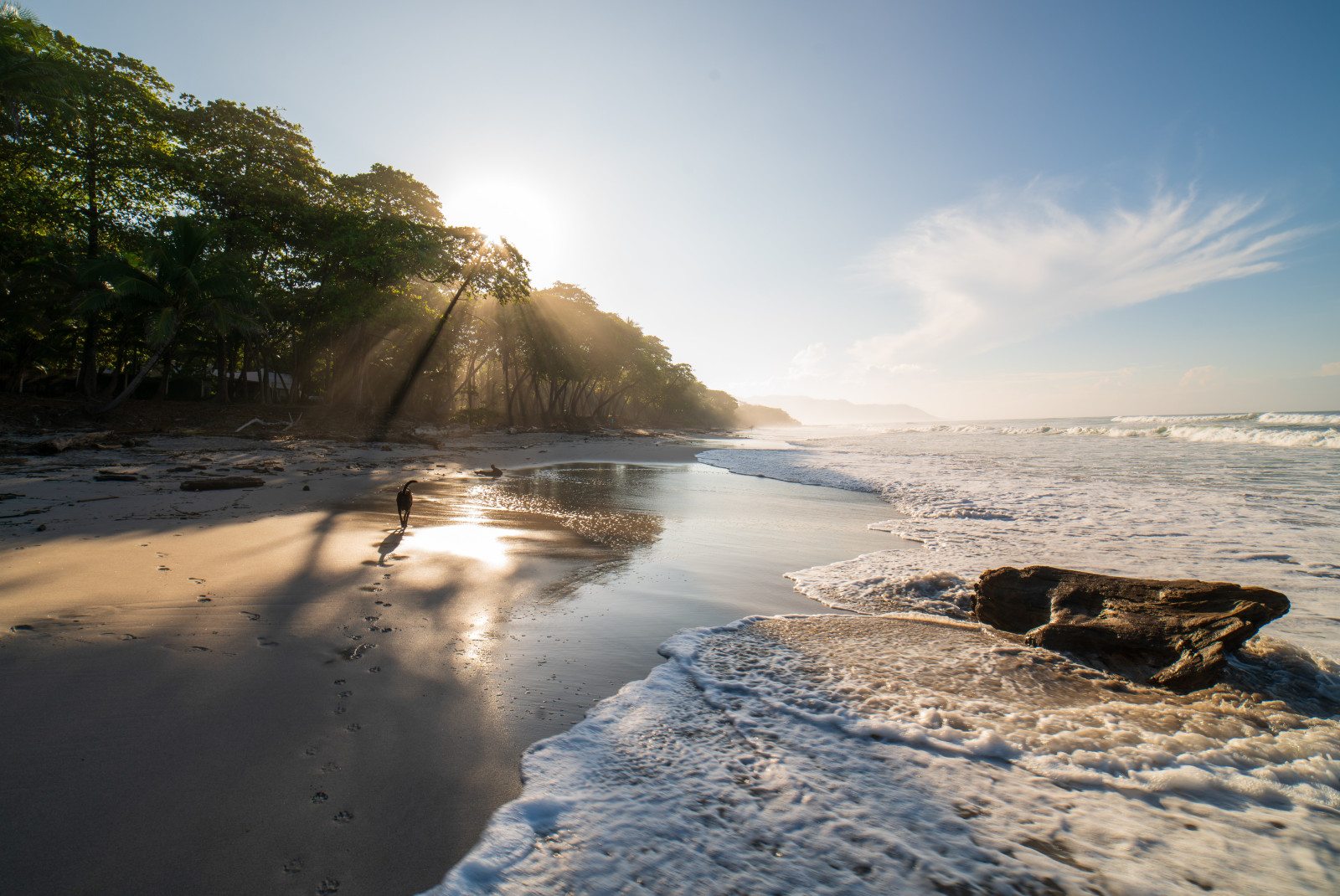 Sunrise on the beach in Santa Teresa, Costa Rica.
