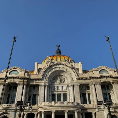 The Palacio de Bellas Artes is a prominent cultural center in Mexico City.