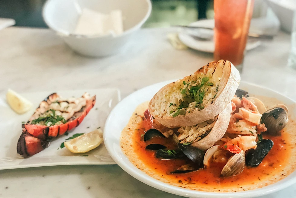 A close shot of meal served in a plate.