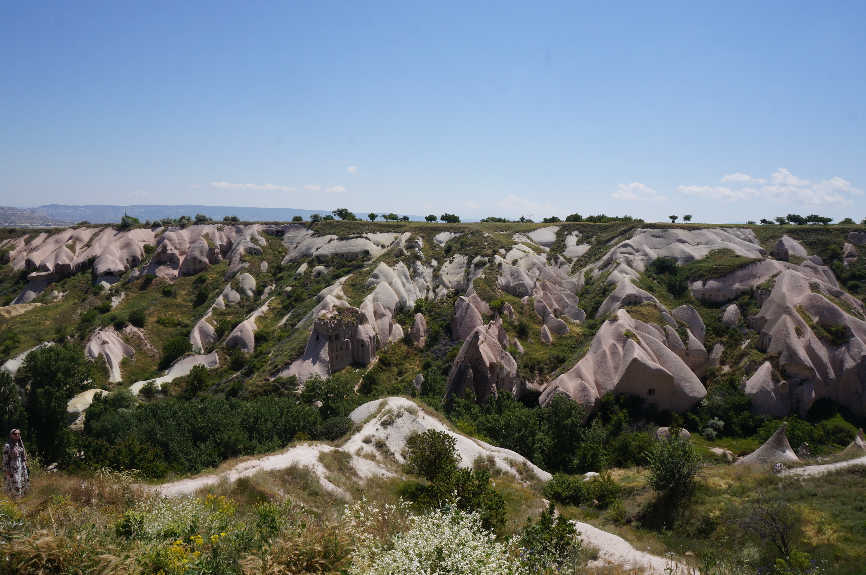 An above view of a vast, hilly area