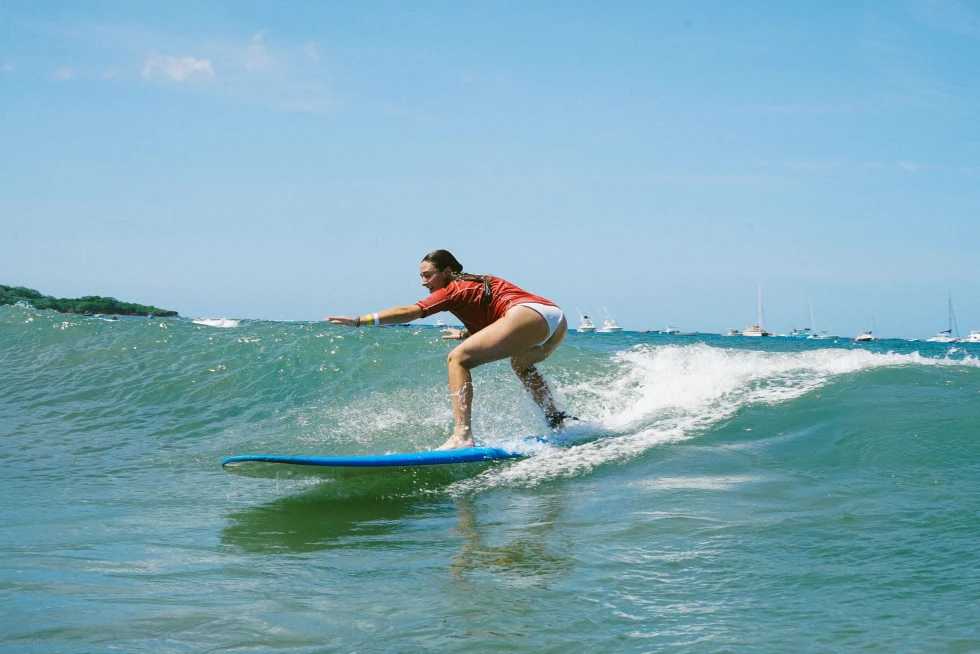 Surfing in Tamarindo.