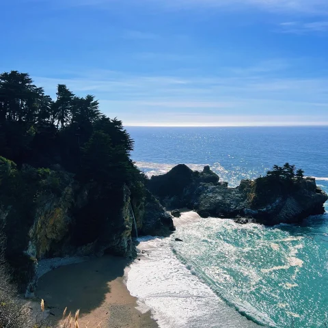Big Sur is a breathtaking stretch of California coastline where towering cliffs and majestic forests converge to create a captivating and serene escape.