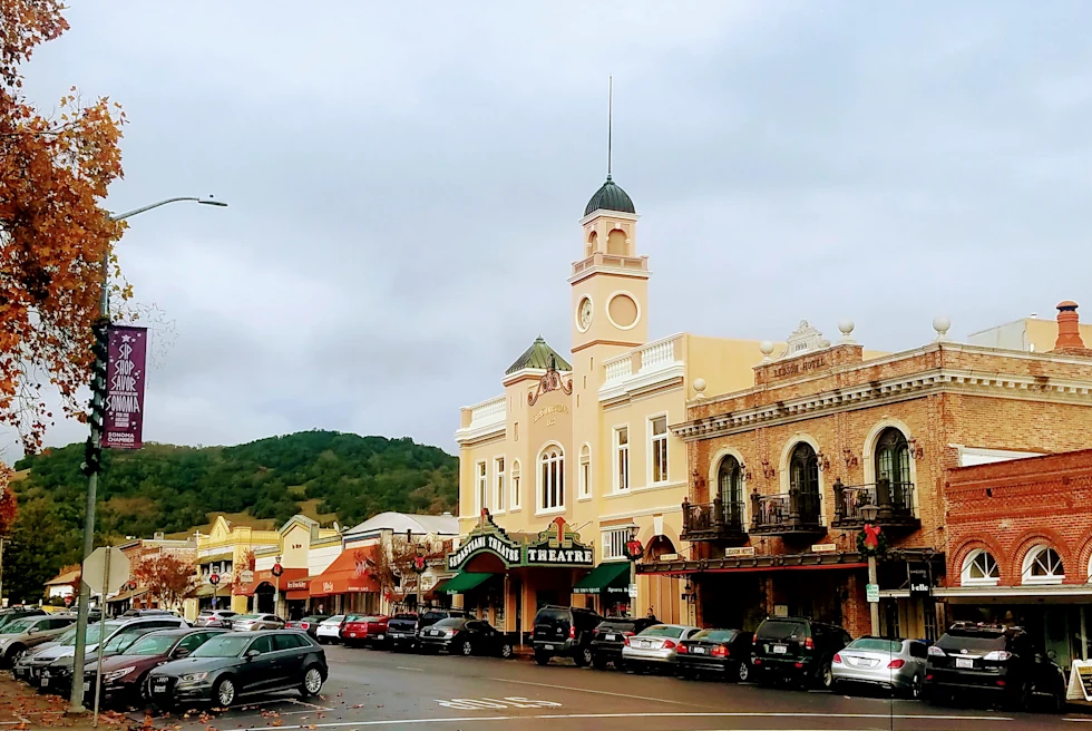 large building with cloudy skies