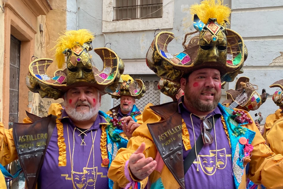 men dressed in celebratory garb for Cadiz festival