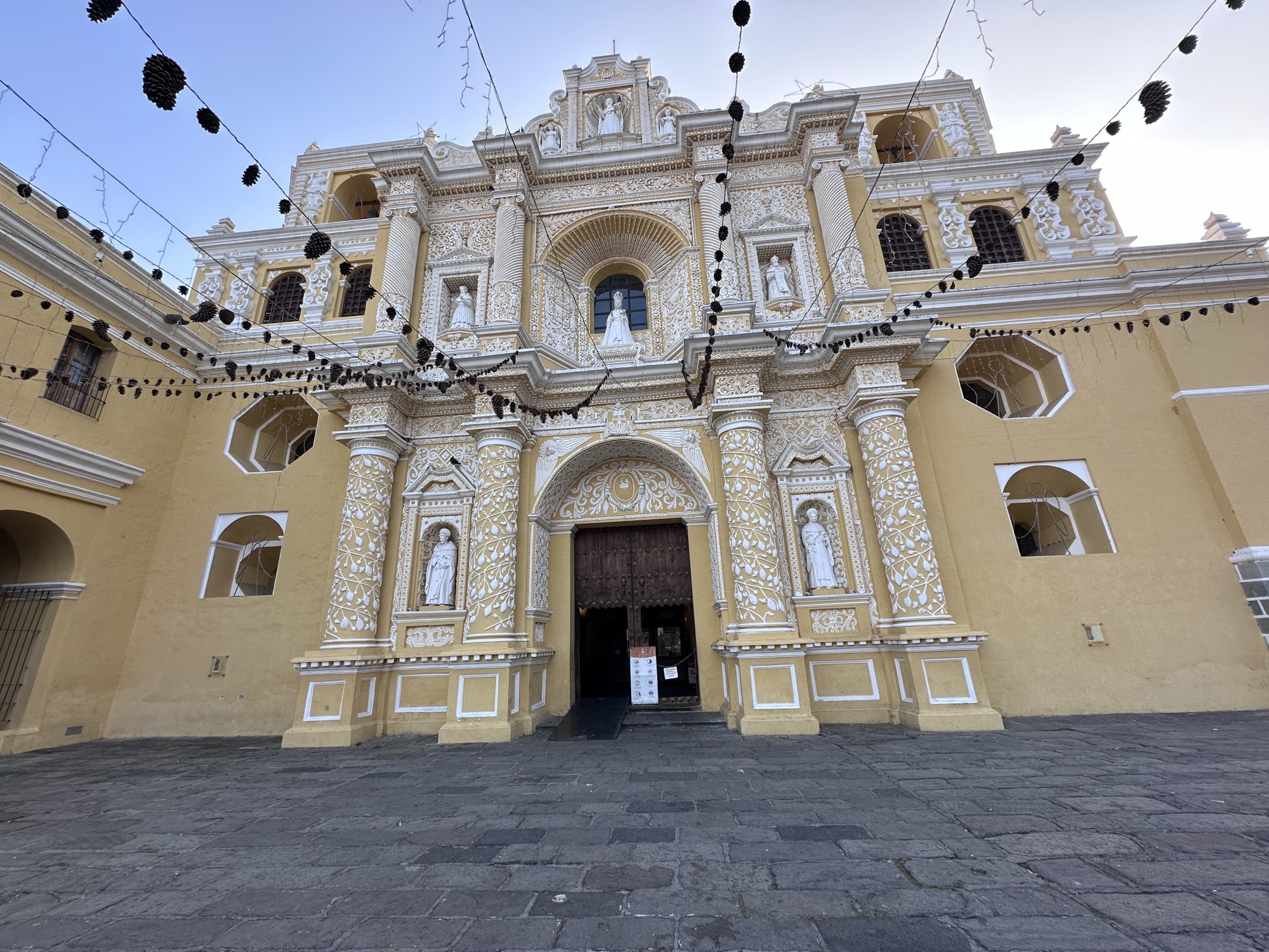 Light brown and white temple. 