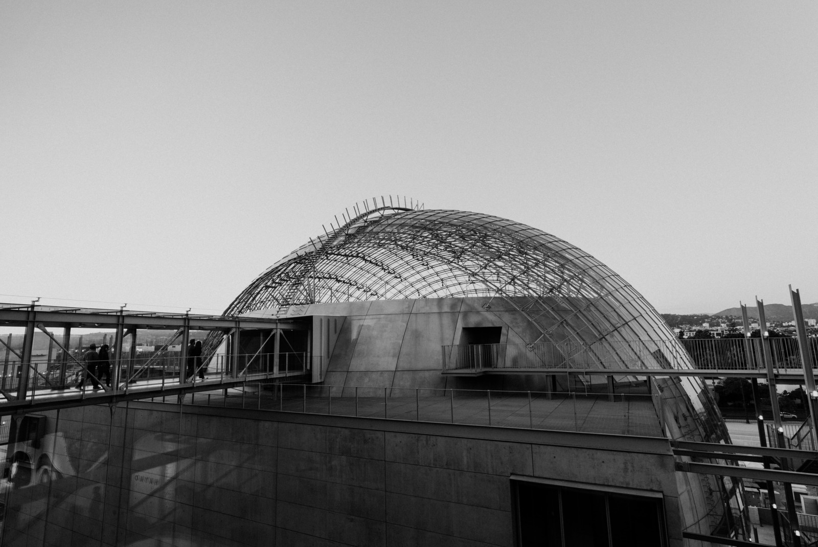 domed building in black and white