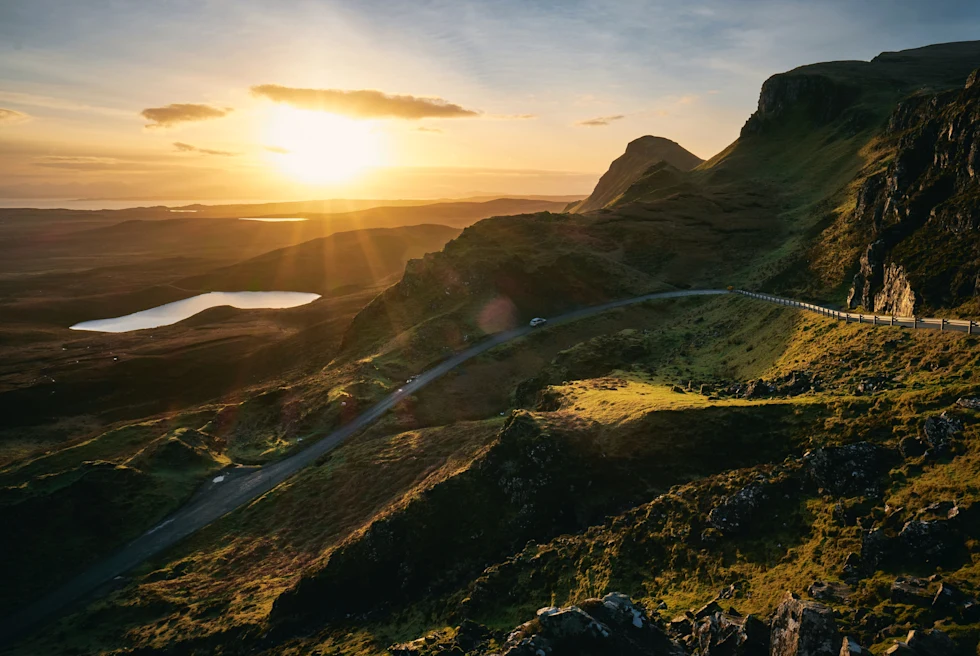 mountains during sunset