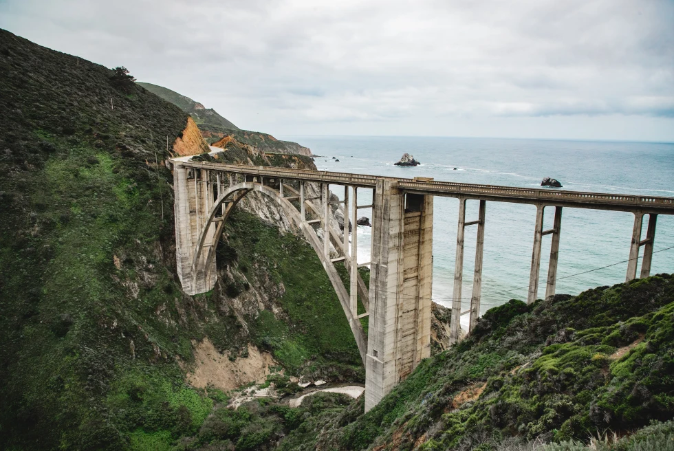 Bixby bridge is one of the most photographed bridges in California.