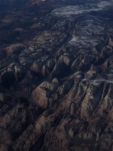 Mountain views from plane.
