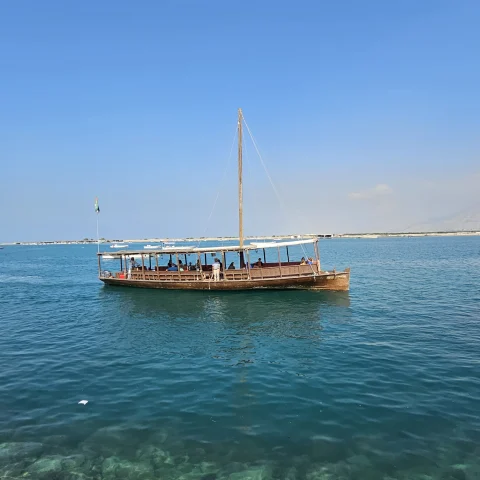 A photo of a Suwaidi Pearl Boat in the ocean