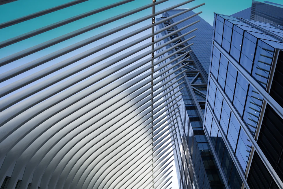 Oculus and surrounding buildings in downtown NYC.