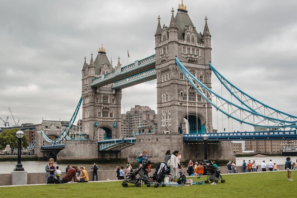 London bridge on a cloudy day.