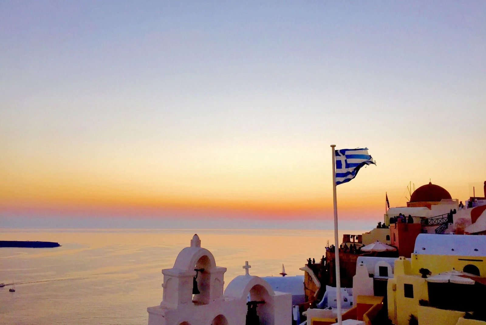 sunset on Greek island