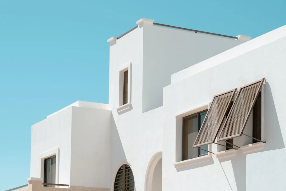 white building against light blue sky