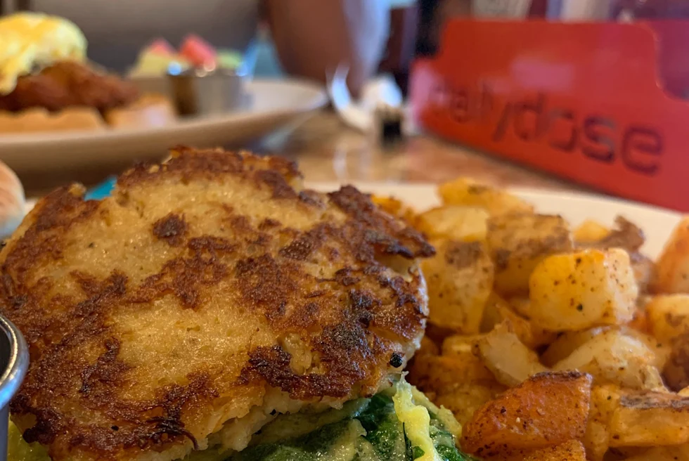 fried potatoes and eggs