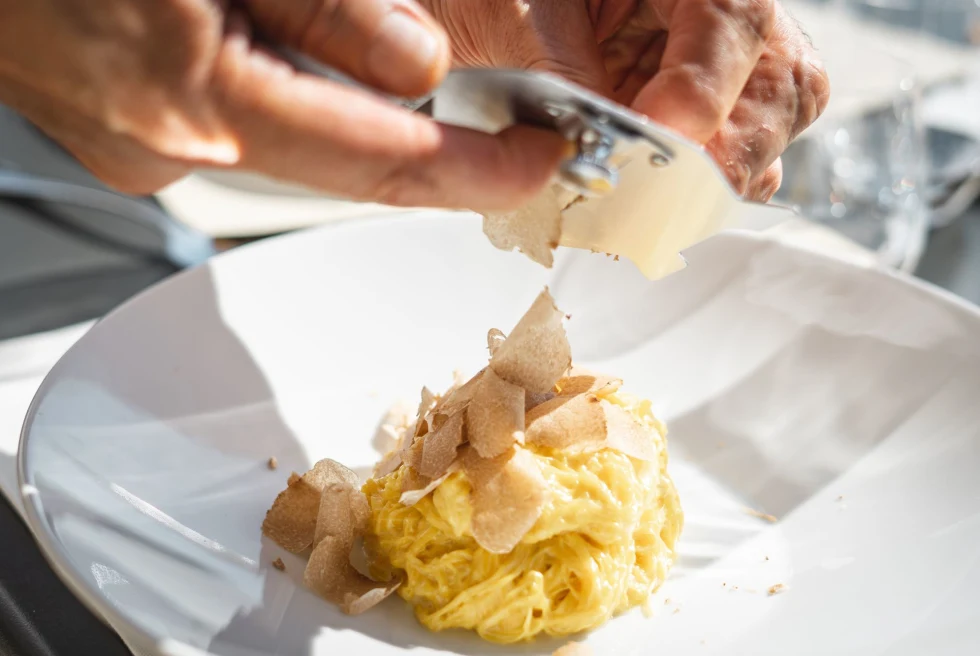 truffle shaved onto pasta