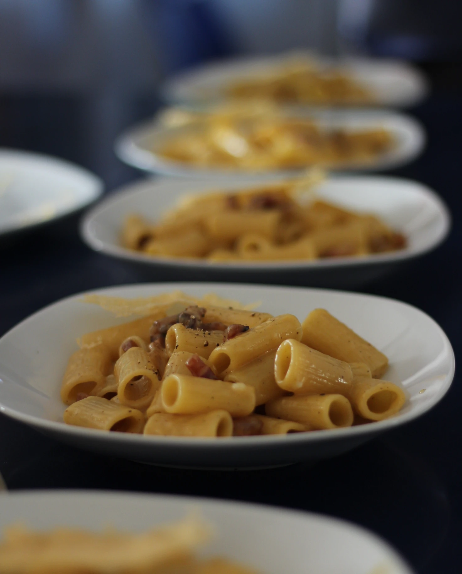 Plates of pasta in Rome. 