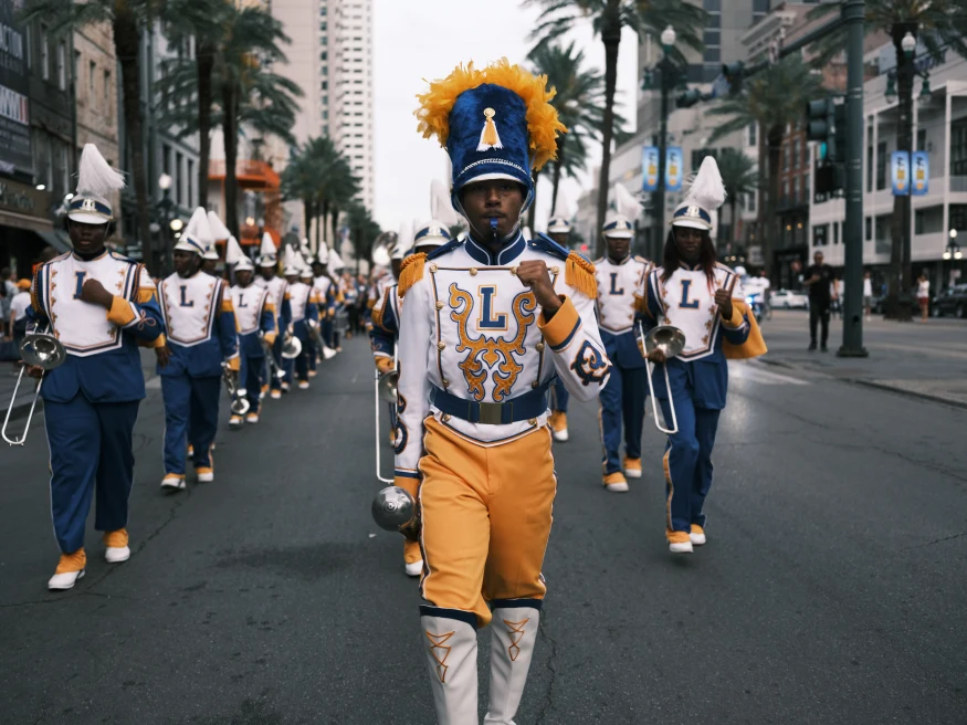 A march band on street of New Orleans