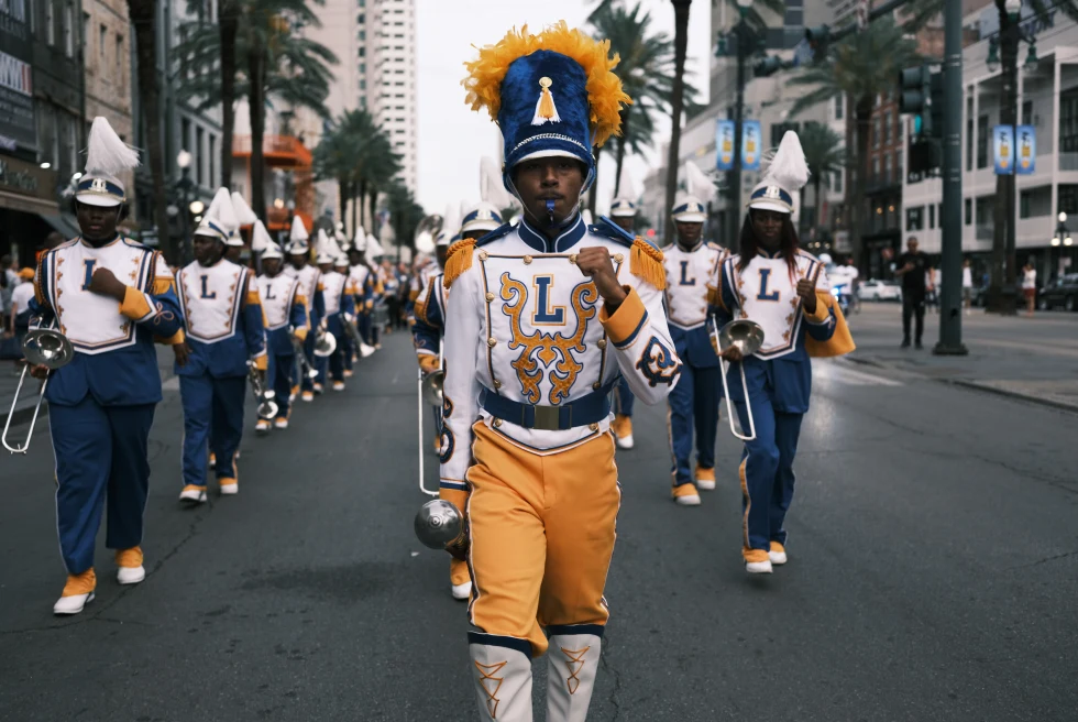 A march band on street of New Orleans