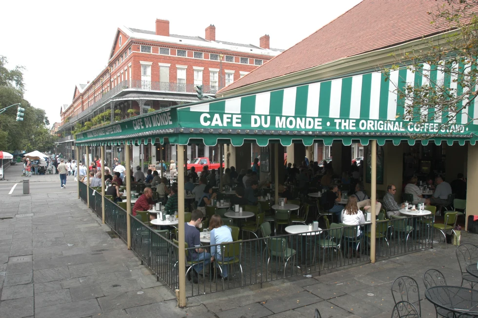 Cafe Du Monde famous beignet cafe in New Orleans. 