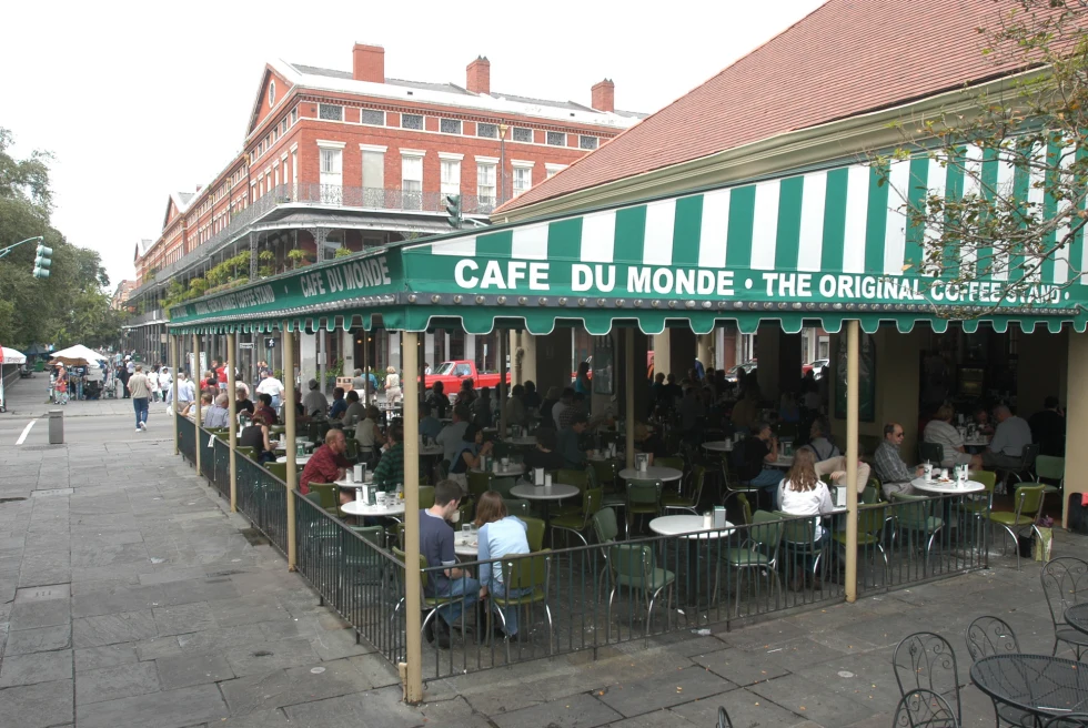 Cafe Du Monde famous beignet cafe in New Orleans. 