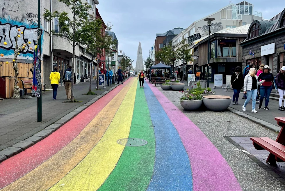 Colorful street in Iceland