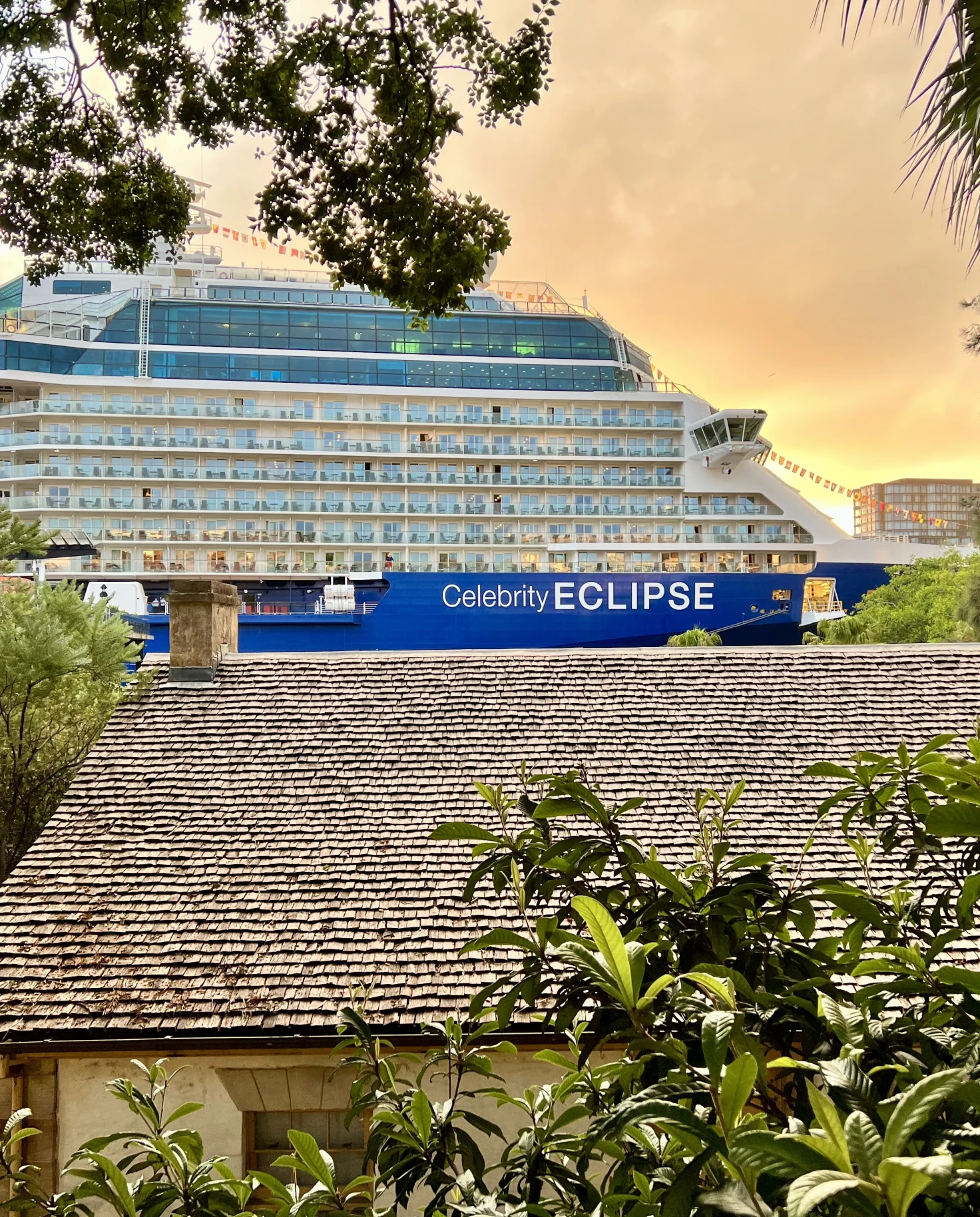 A huge building with ECLIPSE written on the banner
