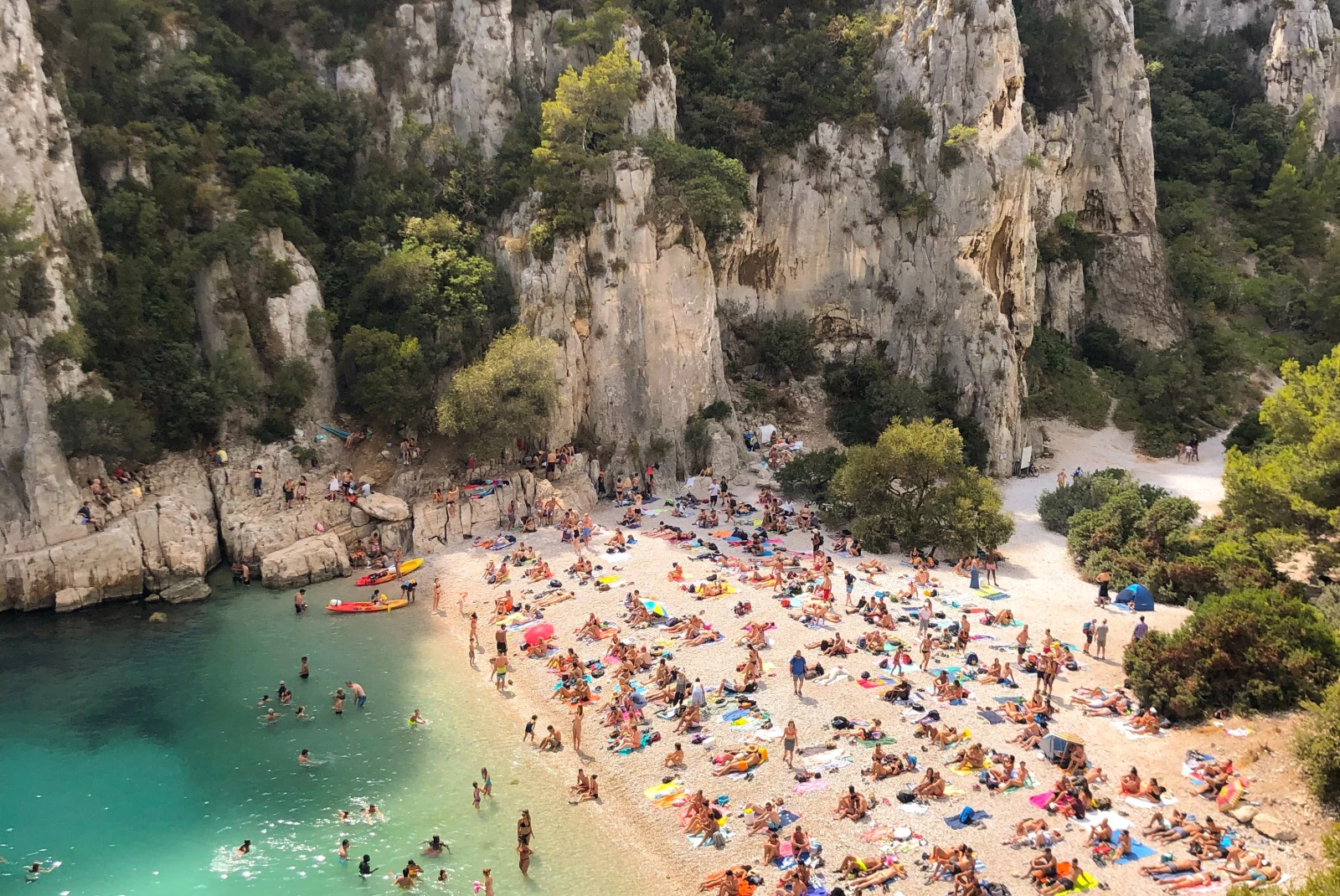 People at the Calanque d’En Vau in Cassie, France