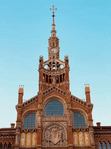 An architectural church in Barcelona, Spain. 