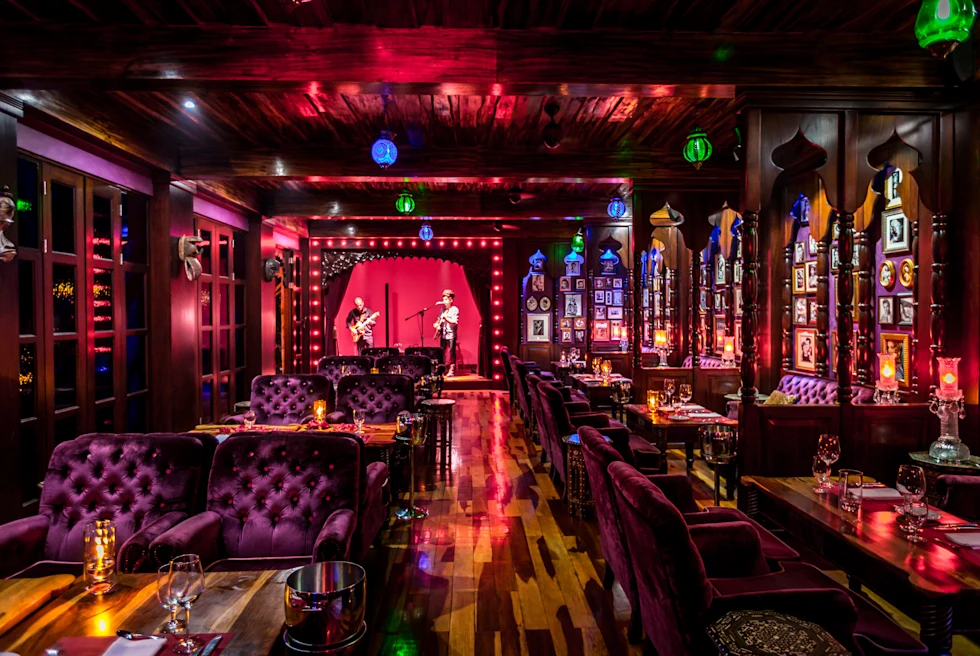 A traditional place at night