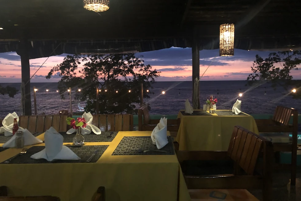 sunset at restaurant