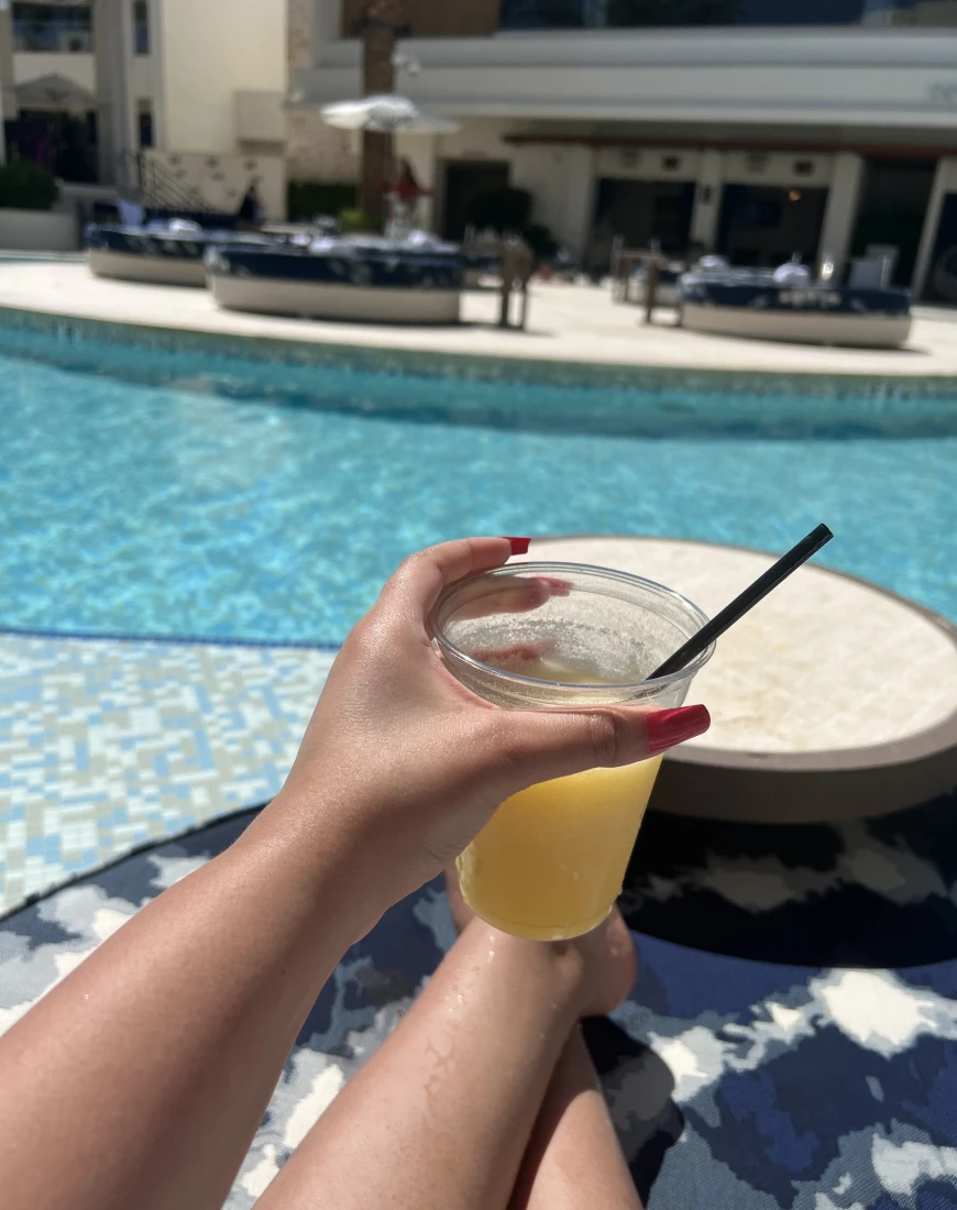 Drink by the pool