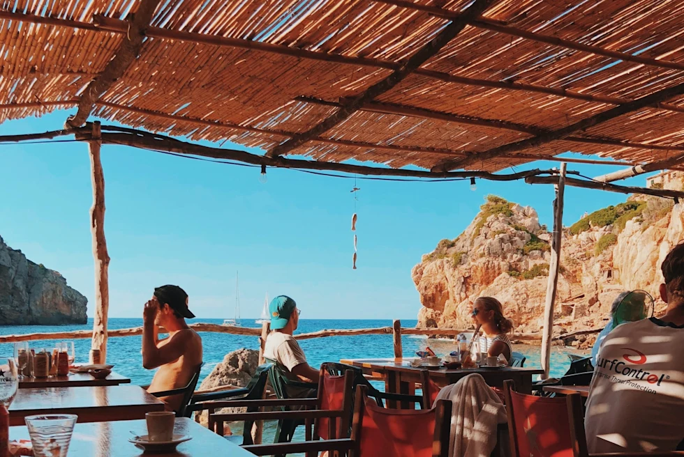 patio of a restaurant on the water