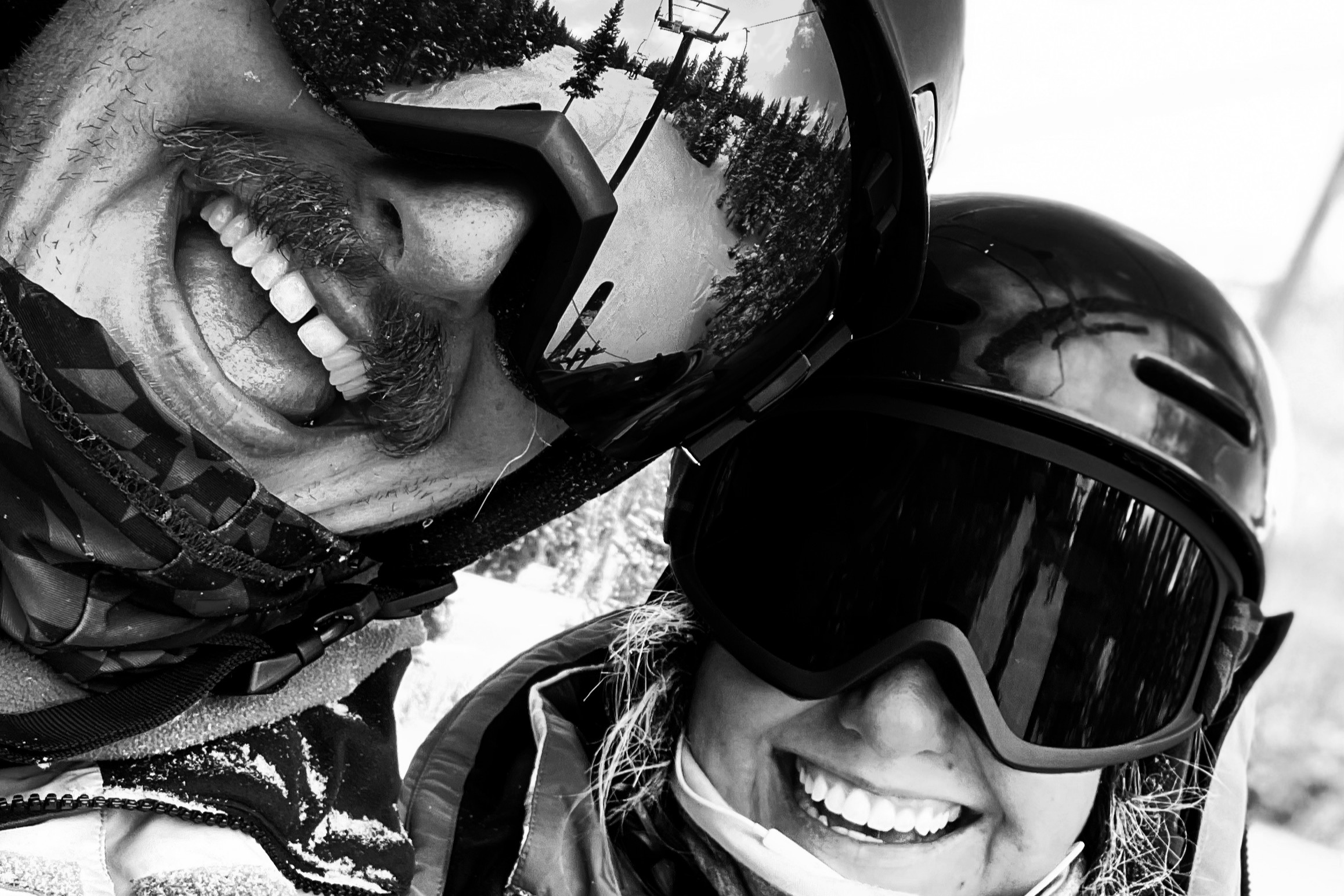 A souvenir photo at the ski chair.