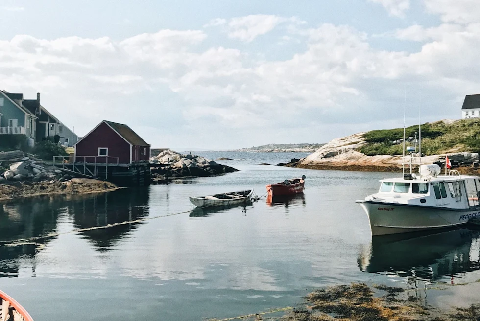 harbor on the calm waters of a bay