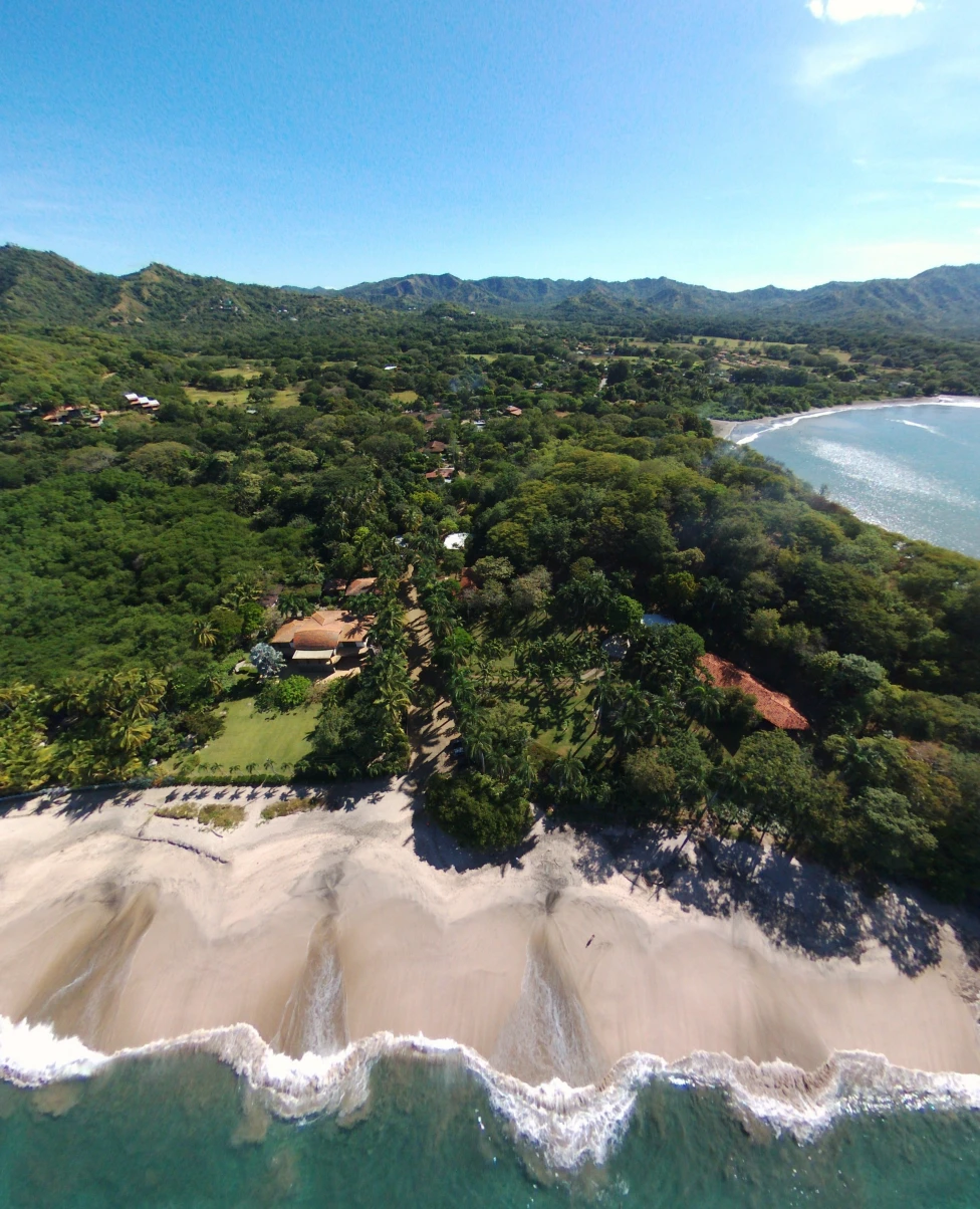 Aerial view of the shoreline of Guanacaste, Costa Rica. 