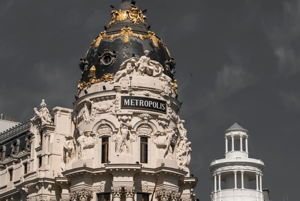 regal domed building against a dark sky