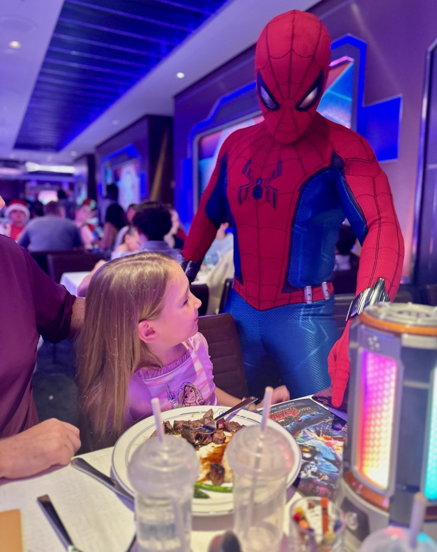 spiderman at table
