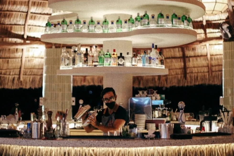 A bar counter