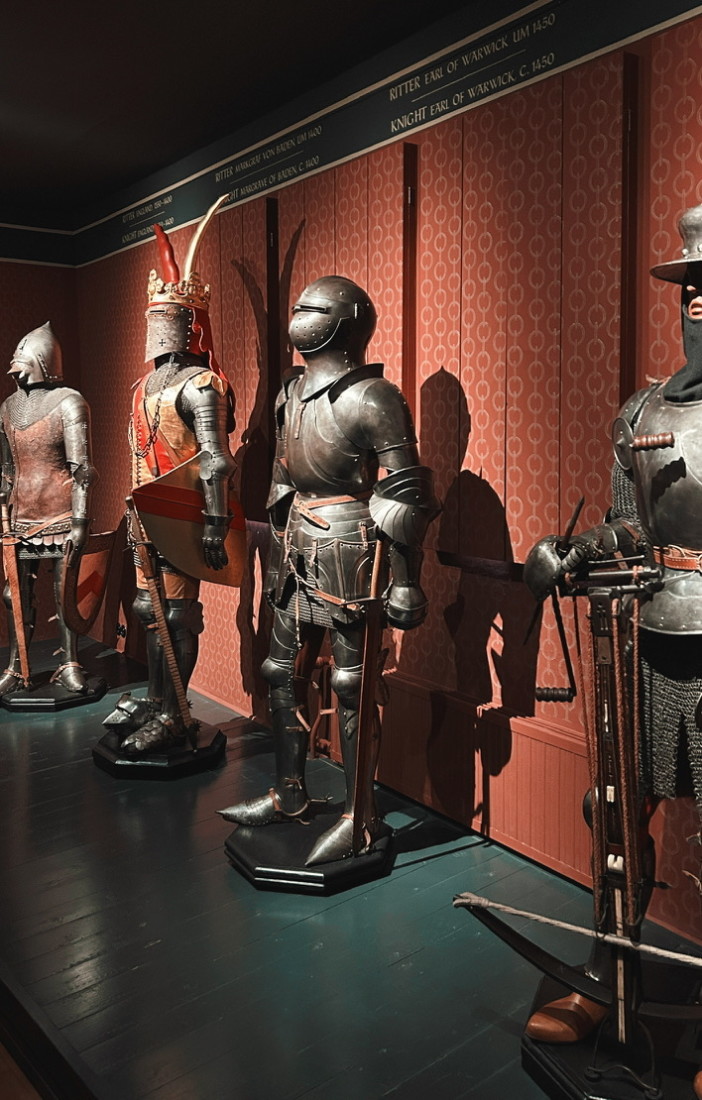Iron knight statues
