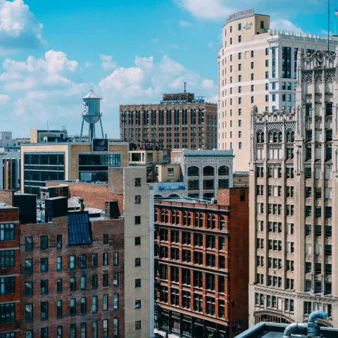 Cityscape in Detroit, Michigan