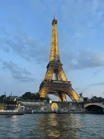 A picture of Eifel tower taken in the evening